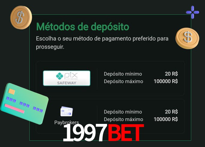 O cassino 1997bet oferece uma grande variedade de métodos de pagamento